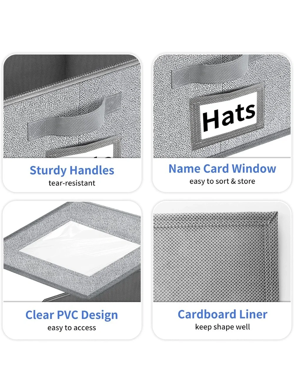 New Open Box Hat Organizer for Baseball Caps - 2PCS Stackable Storage with Clear